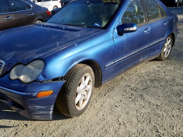 WDBRF64J11F092065 - 2001 MERCEDES-BENZ C 320 BLUE photo 9