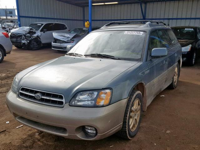 4S3BH686227659544 - 2002 SUBARU LEGACY OUT GREEN photo 2