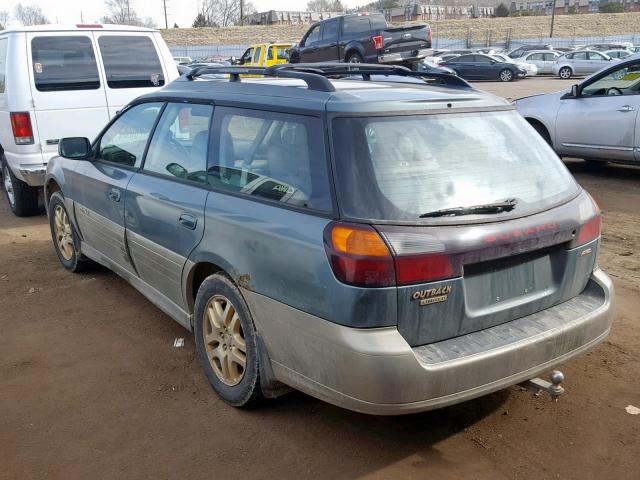 4S3BH686227659544 - 2002 SUBARU LEGACY OUT GREEN photo 3