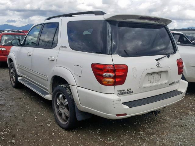 5TDBT48A31S034310 - 2001 TOYOTA SEQUOIA LI WHITE photo 3