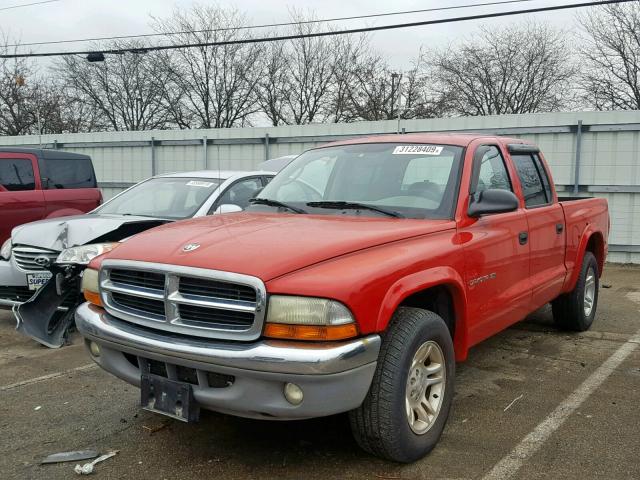 1B7HL48N32S681358 - 2002 DODGE DAKOTA QUA RED photo 2