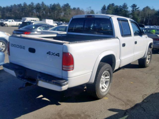 1B7HG38N02S551763 - 2002 DODGE DAKOTA QUA WHITE photo 4