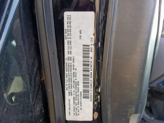 4S4BP61C757330888 - 2005 SUBARU LEGACY OUT BLACK photo 10