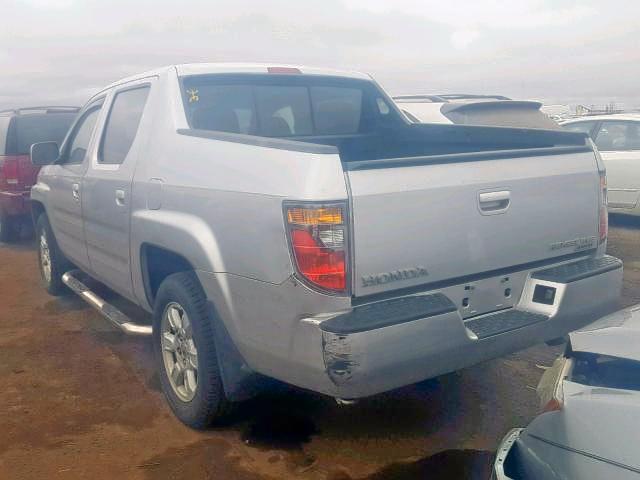 2HJYK16417H511845 - 2007 HONDA RIDGELINE SILVER photo 3