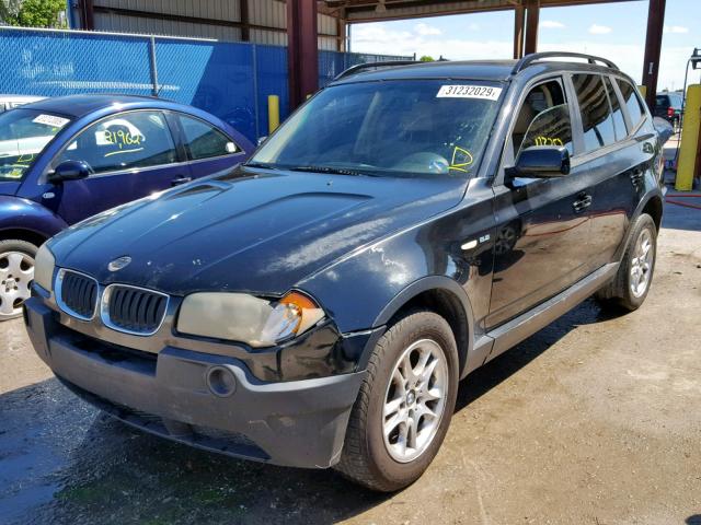 WBXPA73435WC52158 - 2005 BMW X3 2.5I BLACK photo 2