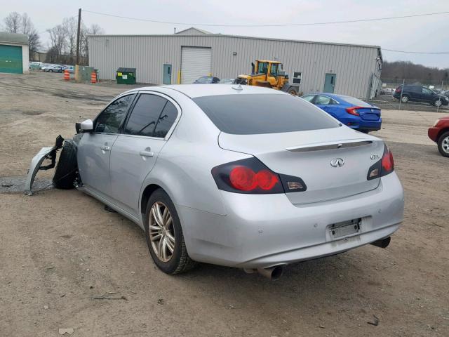 JN1CV6AR1AM453667 - 2010 INFINITI G37 SILVER photo 3