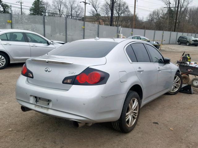 JN1CV6AR1AM453667 - 2010 INFINITI G37 SILVER photo 4