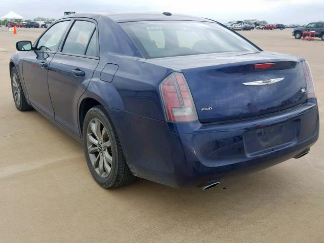 2C3CCAGG7EH356224 - 2014 CHRYSLER 300 S BLUE photo 3