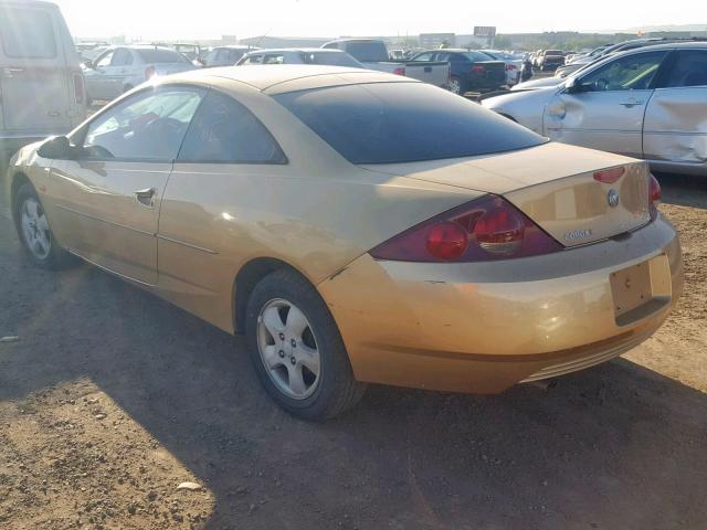 1ZWFT61L315605785 - 2001 MERCURY COUGAR V6 GOLD photo 3