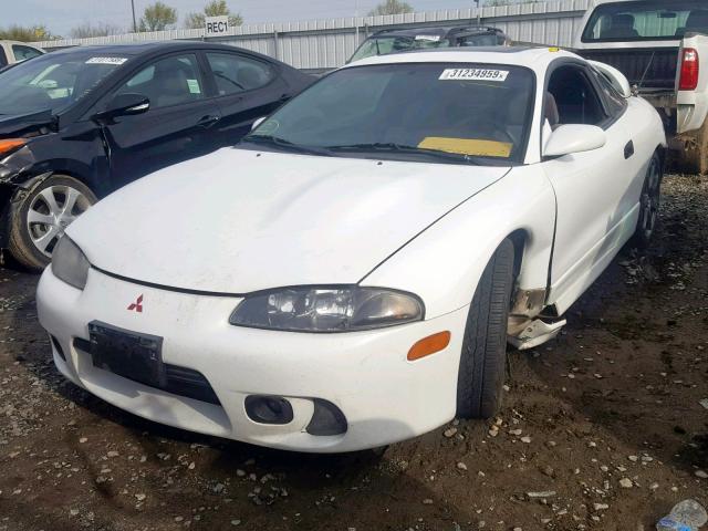 4A3AK54F1WE103804 - 1998 MITSUBISHI ECLIPSE GS WHITE photo 2