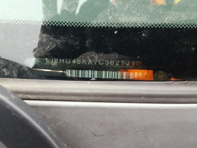 1J8HG48KX7C562131 - 2007 JEEP COMMANDER BURGUNDY photo 10