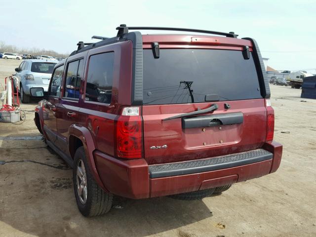 1J8HG48KX7C562131 - 2007 JEEP COMMANDER BURGUNDY photo 3