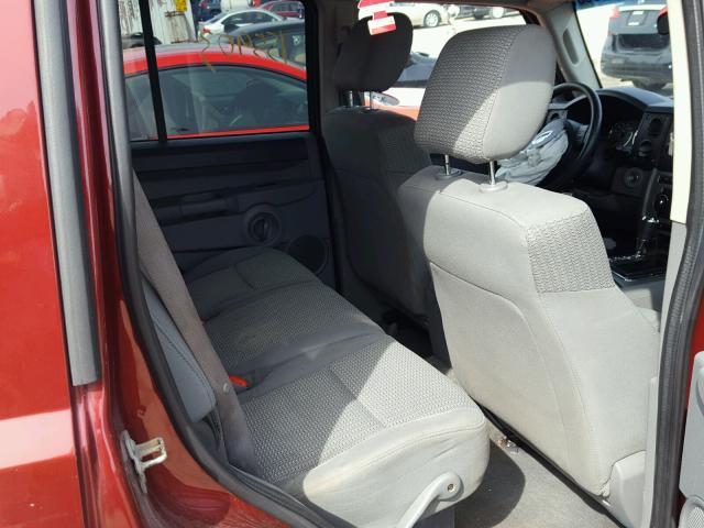 1J8HG48KX7C562131 - 2007 JEEP COMMANDER BURGUNDY photo 6