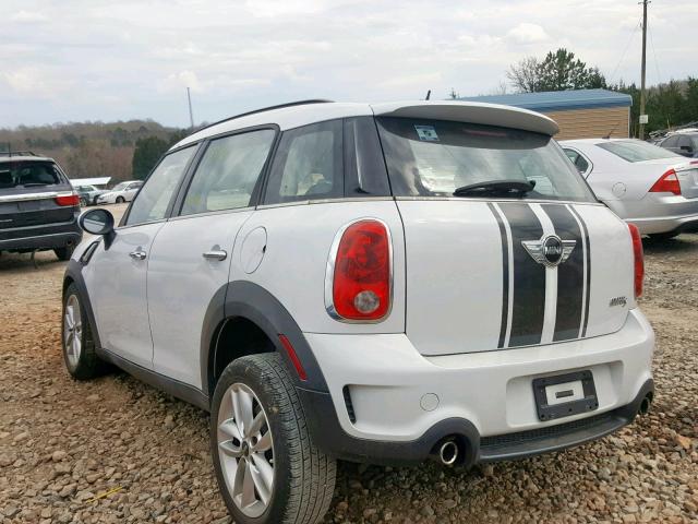 WMWZC3C54BWL80402 - 2011 MINI COOPER S C WHITE photo 3