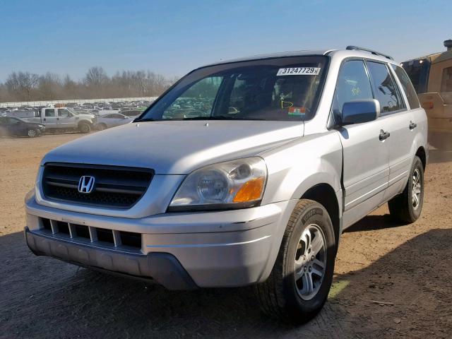 5FNYF18615B041651 - 2005 HONDA PILOT EXL SILVER photo 2