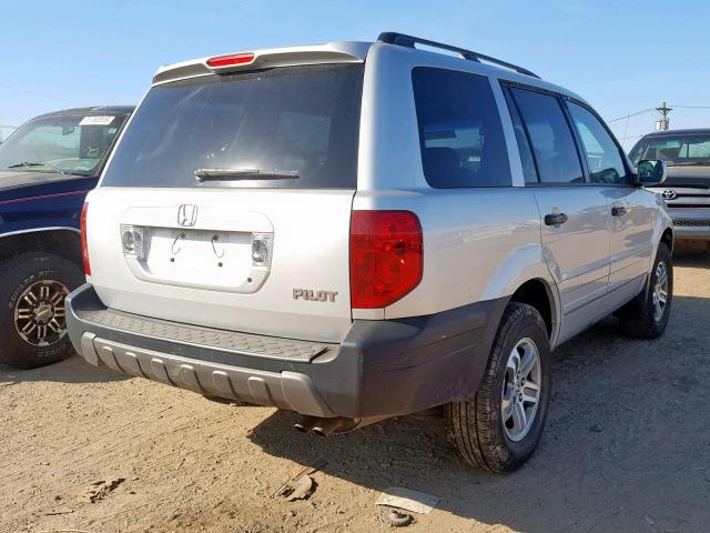 5FNYF18615B041651 - 2005 HONDA PILOT EXL SILVER photo 4