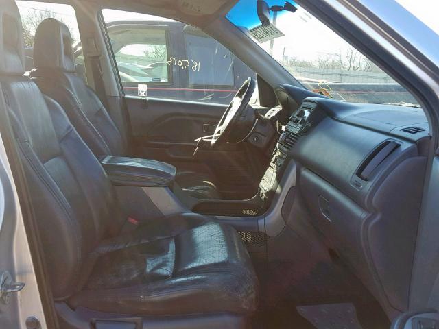 5FNYF18615B041651 - 2005 HONDA PILOT EXL SILVER photo 5