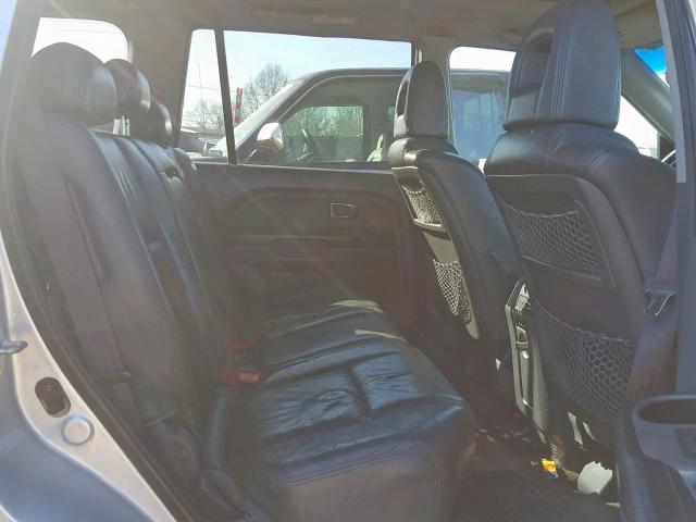 5FNYF18615B041651 - 2005 HONDA PILOT EXL SILVER photo 6