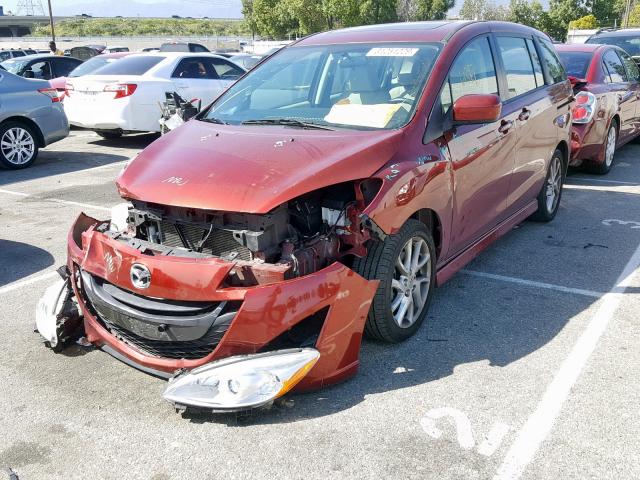 JM1CW2CL8C0121229 - 2012 MAZDA 5 RED photo 2