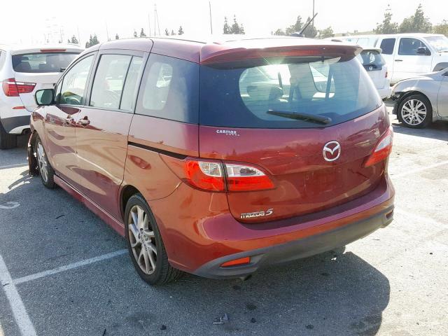 JM1CW2CL8C0121229 - 2012 MAZDA 5 RED photo 3