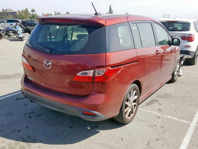 JM1CW2CL8C0121229 - 2012 MAZDA 5 RED photo 4