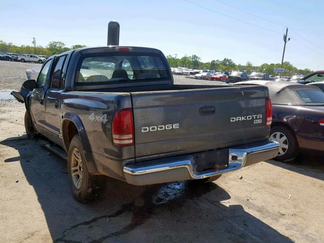 1D7HG48K44S610513 - 2004 DODGE DAKOTA QUA GRAY photo 3