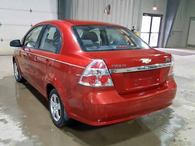 KL1TD56E09B378118 - 2009 CHEVROLET AVEO LS RED photo 3