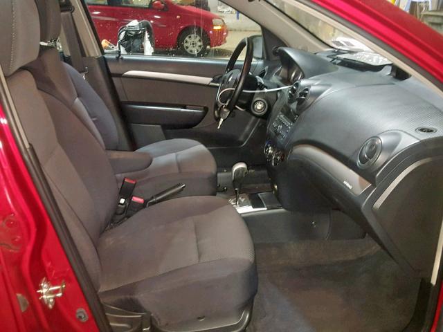 KL1TD56E09B378118 - 2009 CHEVROLET AVEO LS RED photo 5