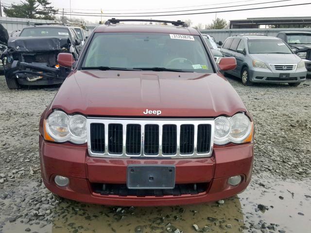 1J8HR58T29C521746 - 2009 JEEP GRAND CHER BURGUNDY photo 9