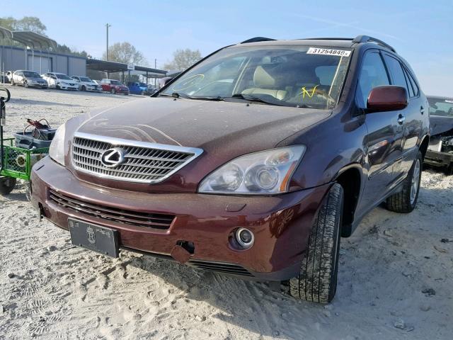 JTJGW31U882006626 - 2008 LEXUS RX 400H RED photo 2