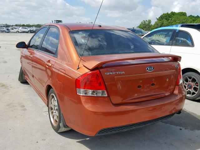 KNAFE221X95023974 - 2009 KIA SPECTRA EX ORANGE photo 3