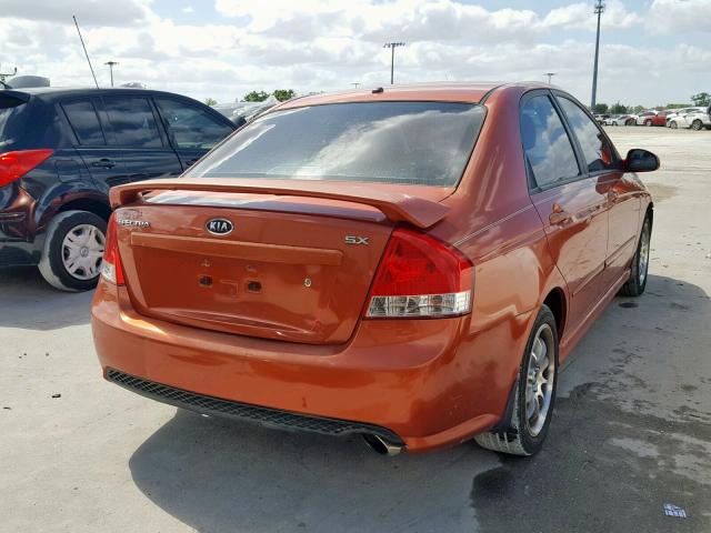 KNAFE221X95023974 - 2009 KIA SPECTRA EX ORANGE photo 4