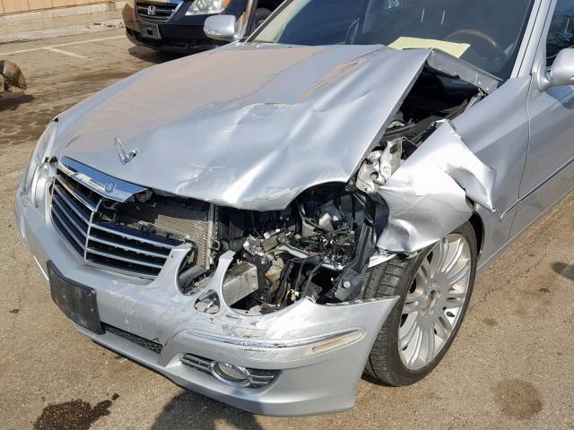 WDBUF56X58B350496 - 2008 MERCEDES-BENZ E 350 SILVER photo 9