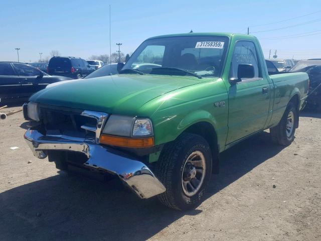 1FTYR10C2XUA00612 - 1999 FORD RANGER GREEN photo 2