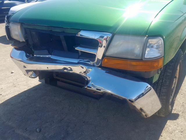 1FTYR10C2XUA00612 - 1999 FORD RANGER GREEN photo 9