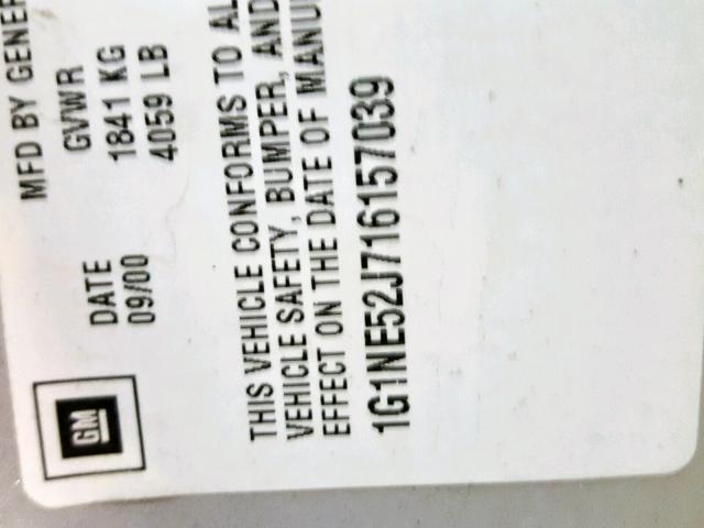 1G1NE52J716157039 - 2001 CHEVROLET MALIBU LS SILVER photo 10