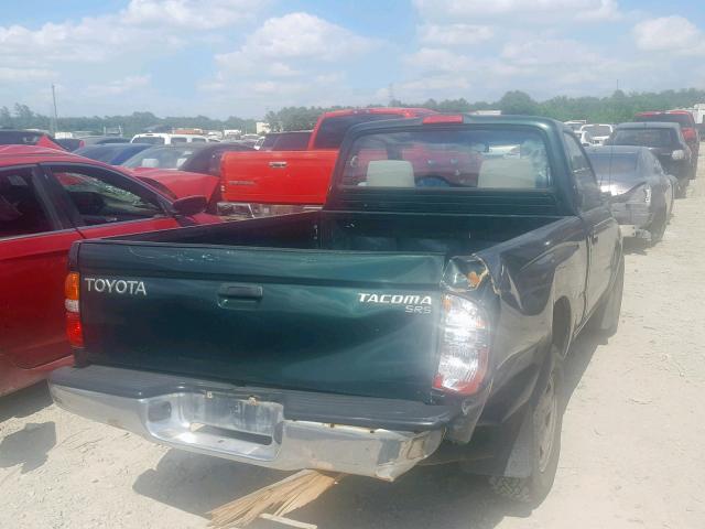 5TENL42N11Z754765 - 2001 TOYOTA TACOMA GREEN photo 4