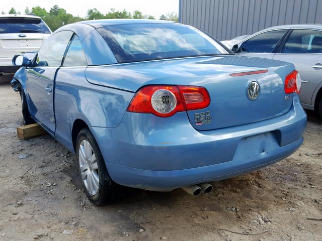 WVWBA71F77V005310 - 2007 VOLKSWAGEN EOS 2.0T BLUE photo 3