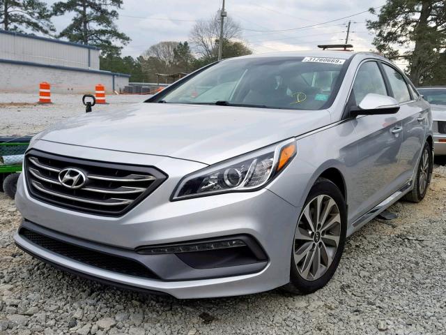 5NPE34AF0FH020512 - 2015 HYUNDAI SONATA SPO SILVER photo 2