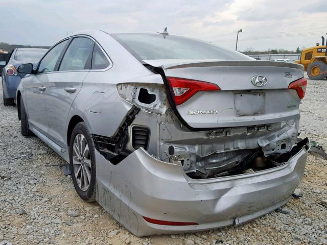 5NPE34AF0FH020512 - 2015 HYUNDAI SONATA SPO SILVER photo 3