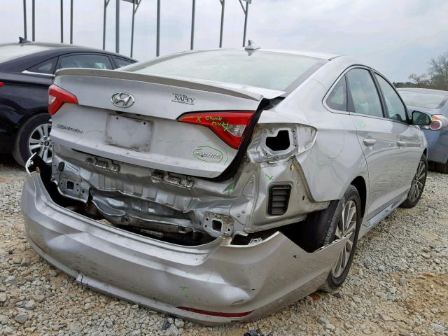 5NPE34AF0FH020512 - 2015 HYUNDAI SONATA SPO SILVER photo 4