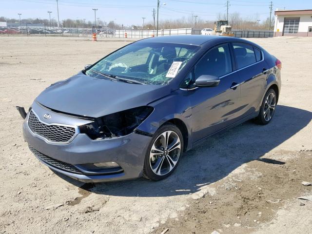 KNAFX4A80E5082921 - 2014 KIA FORTE EX GRAY photo 2