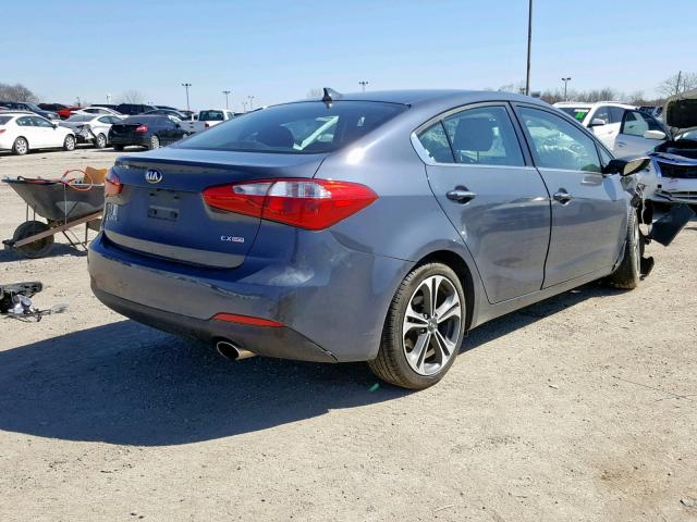 KNAFX4A80E5082921 - 2014 KIA FORTE EX GRAY photo 4