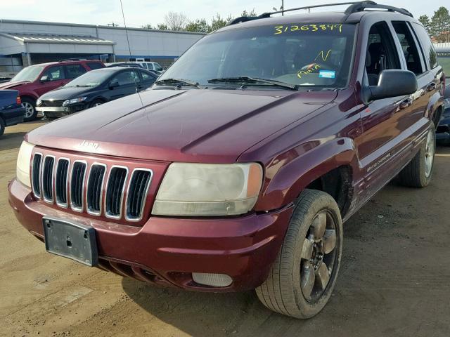 1J4GW58N11C502035 - 2001 JEEP GRAND CHER MAROON photo 2