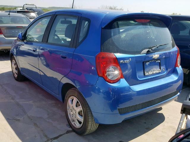 KL1TD66EX9B627188 - 2009 CHEVROLET AVEO LS BLUE photo 3