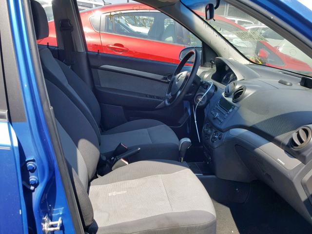 KL1TD66EX9B627188 - 2009 CHEVROLET AVEO LS BLUE photo 5