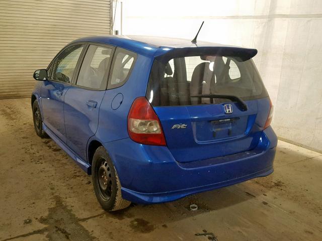 JHMGD38668S003481 - 2008 HONDA FIT SPORT BLUE photo 3