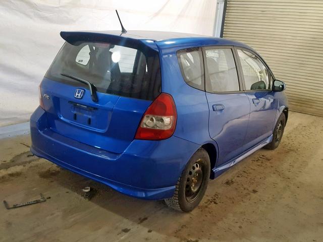 JHMGD38668S003481 - 2008 HONDA FIT SPORT BLUE photo 4