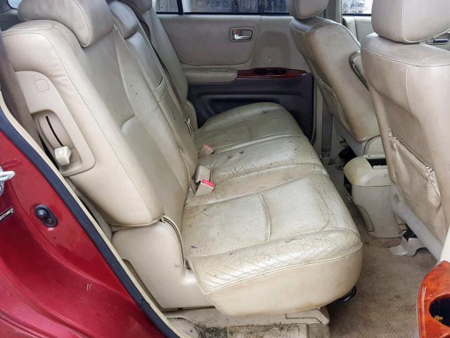 JTEEP21A440051359 - 2004 TOYOTA HIGHLANDER BURGUNDY photo 6