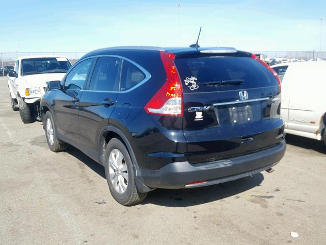 2HKRM4H79CH616226 - 2012 HONDA CR-V EXL BLACK photo 3